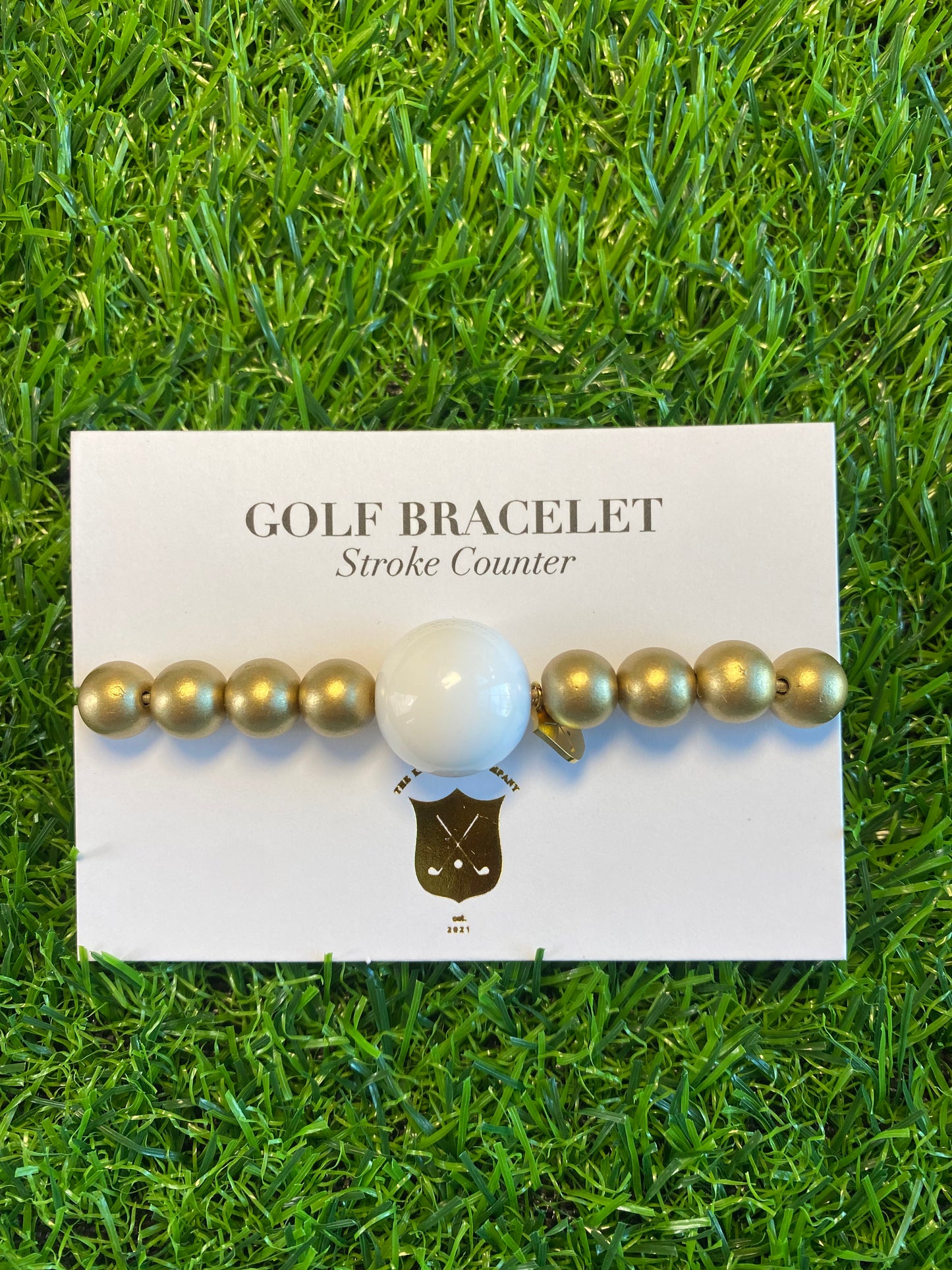 Golden Gold Golf Stroke Counter Bracelet Klow