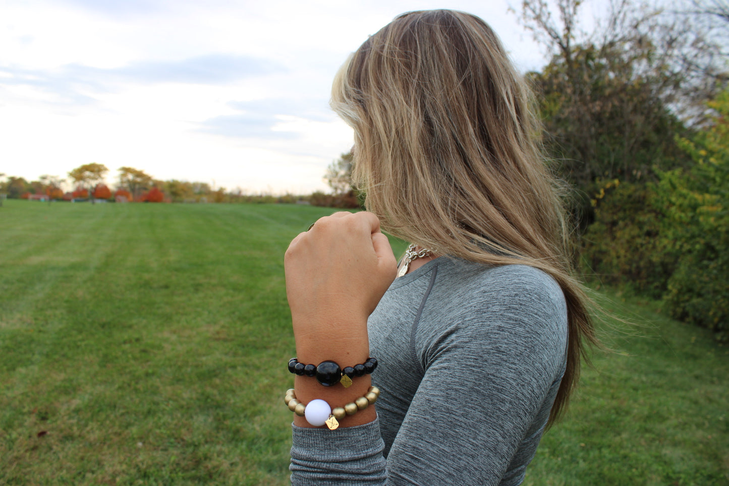 Golden Gold Golf Stroke Counter Bracelet Klow
