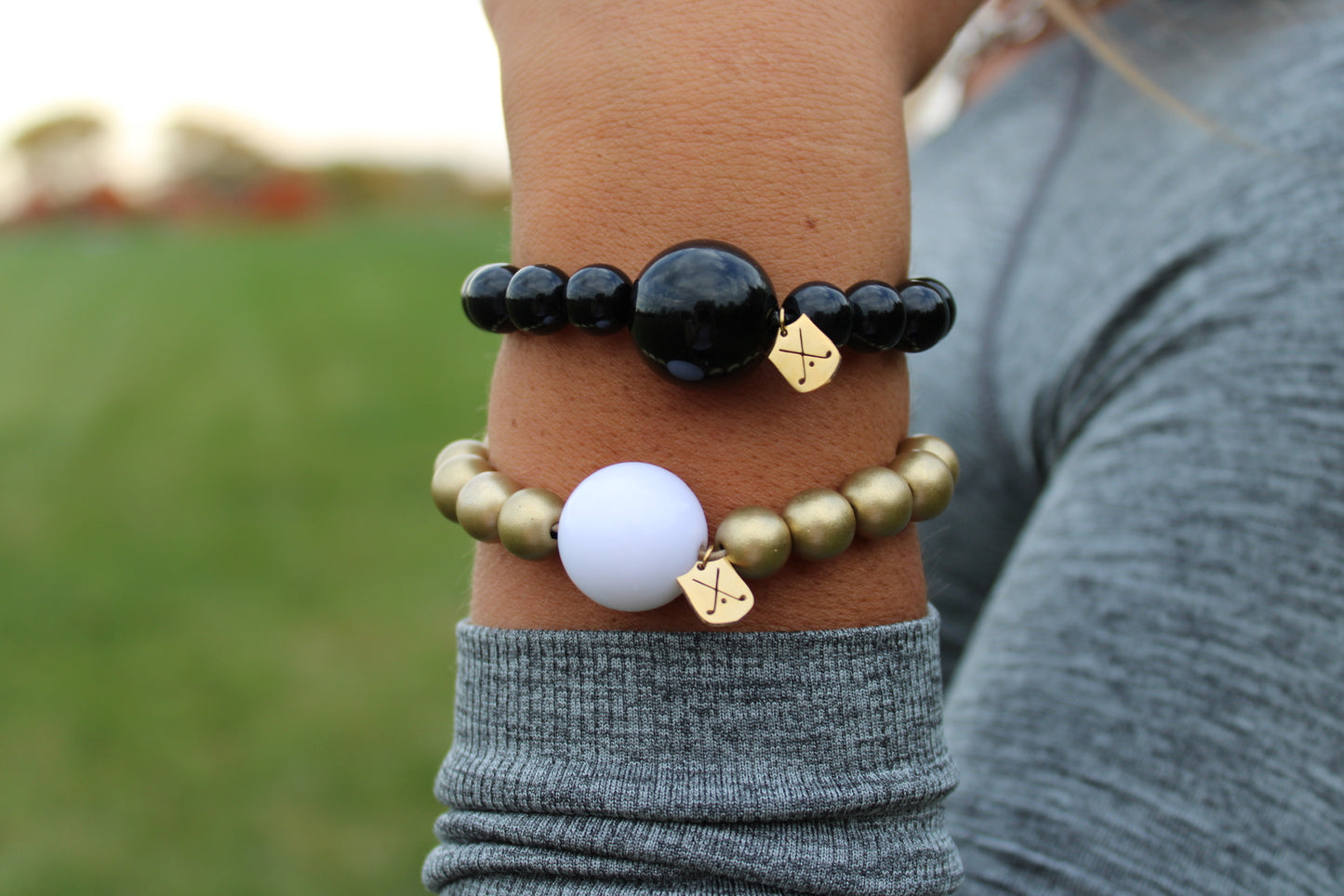 Jet Black Golf Stroke Counter Bracelet Klow Gold