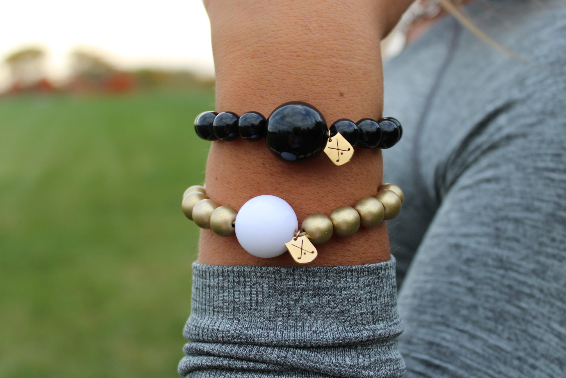 Jet Black Golf Stroke Counter Bracelet Klow Gold