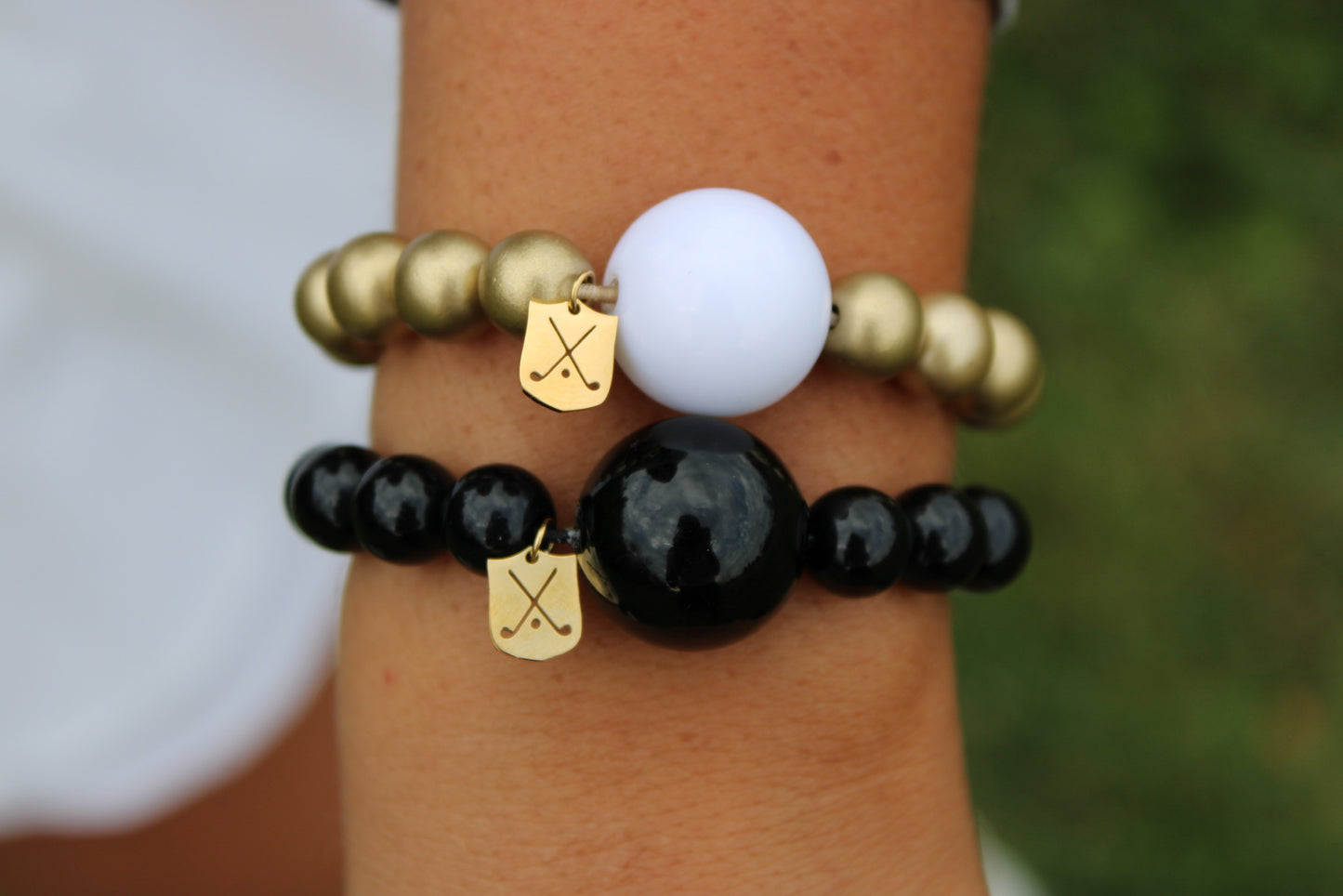 Golden Gold Golf Stroke Counter Bracelet Klow