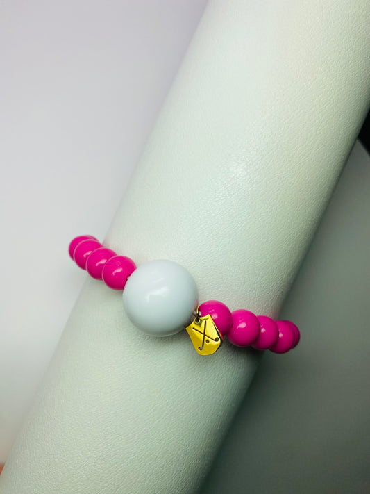 Golf Stroke Counter Bracelet - Fuchsia Pink