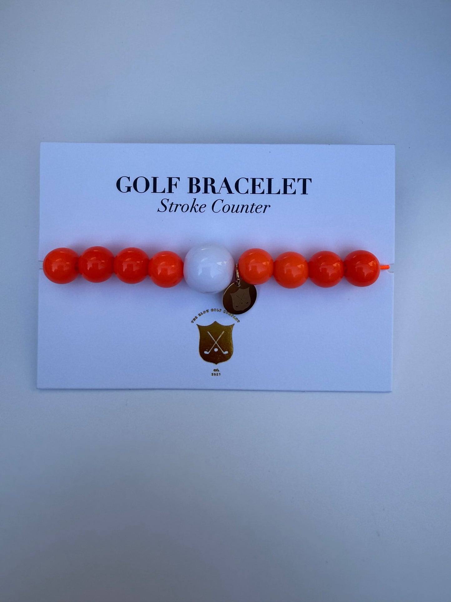 Golf Stroke Counter Bracelet - Bright Neon Orange