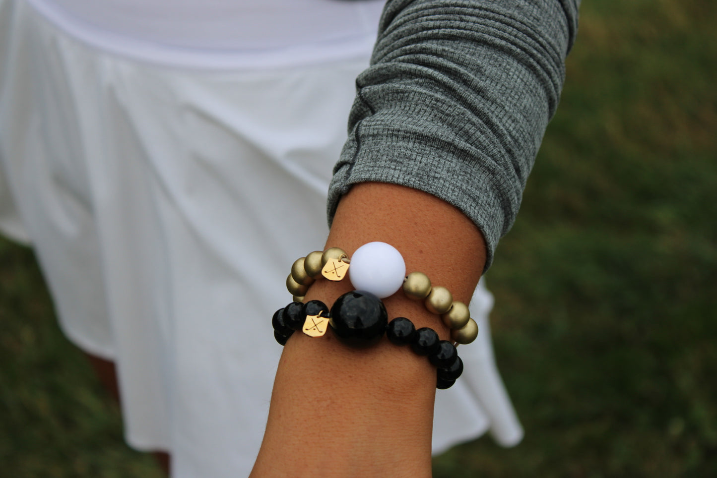 Jet Black Gold Golf Stroke Counter Bracelet Klow
