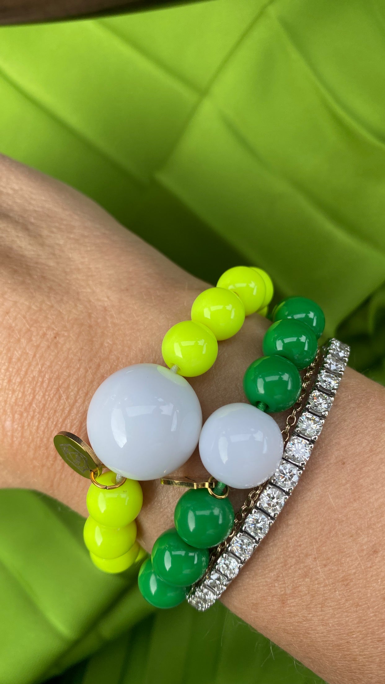 Golf Stroke Counter Bracelet - Bright Sun Neon Yellow