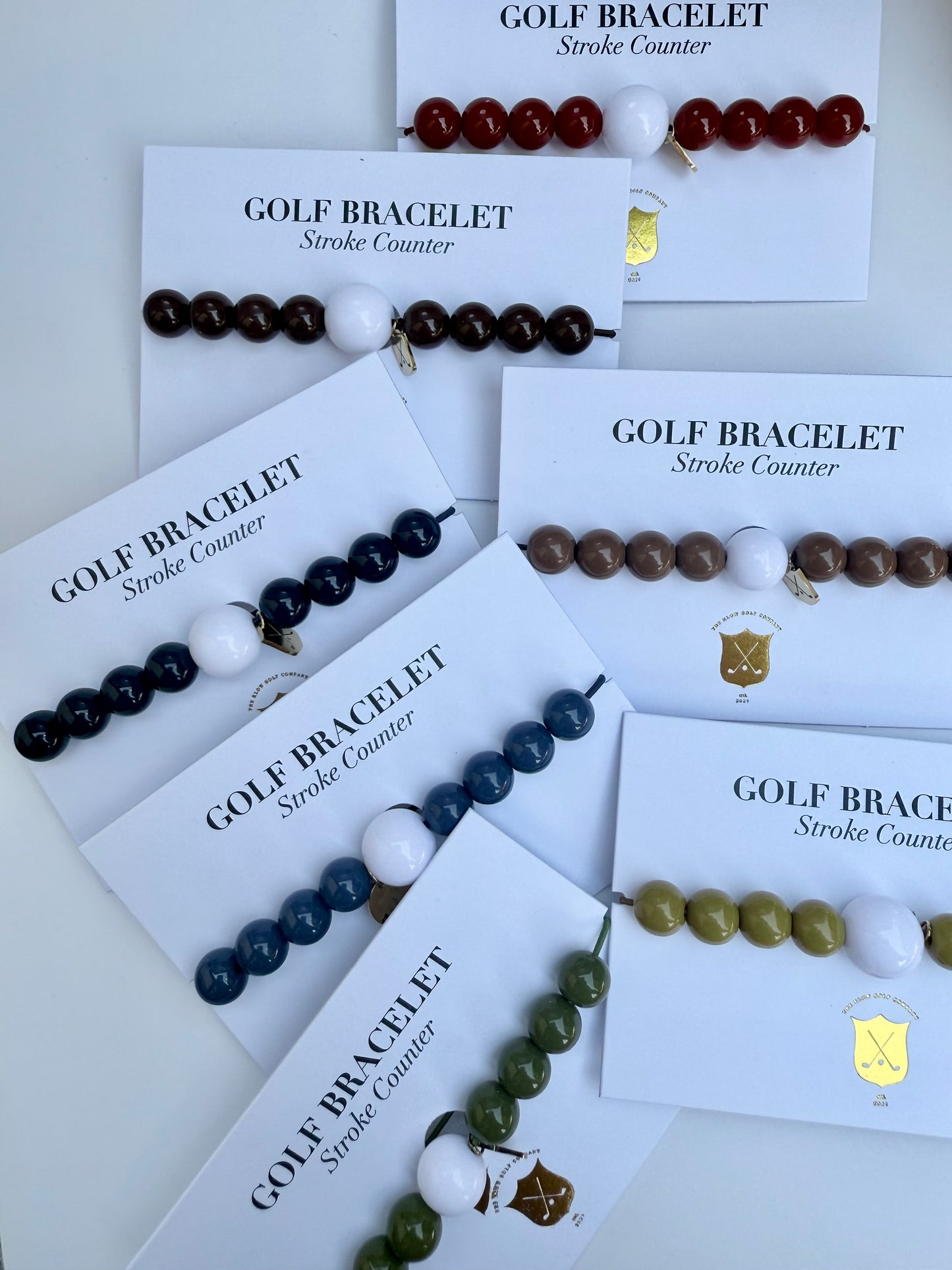 Golf Stroke Counter Bracelet - Dark Deep Red