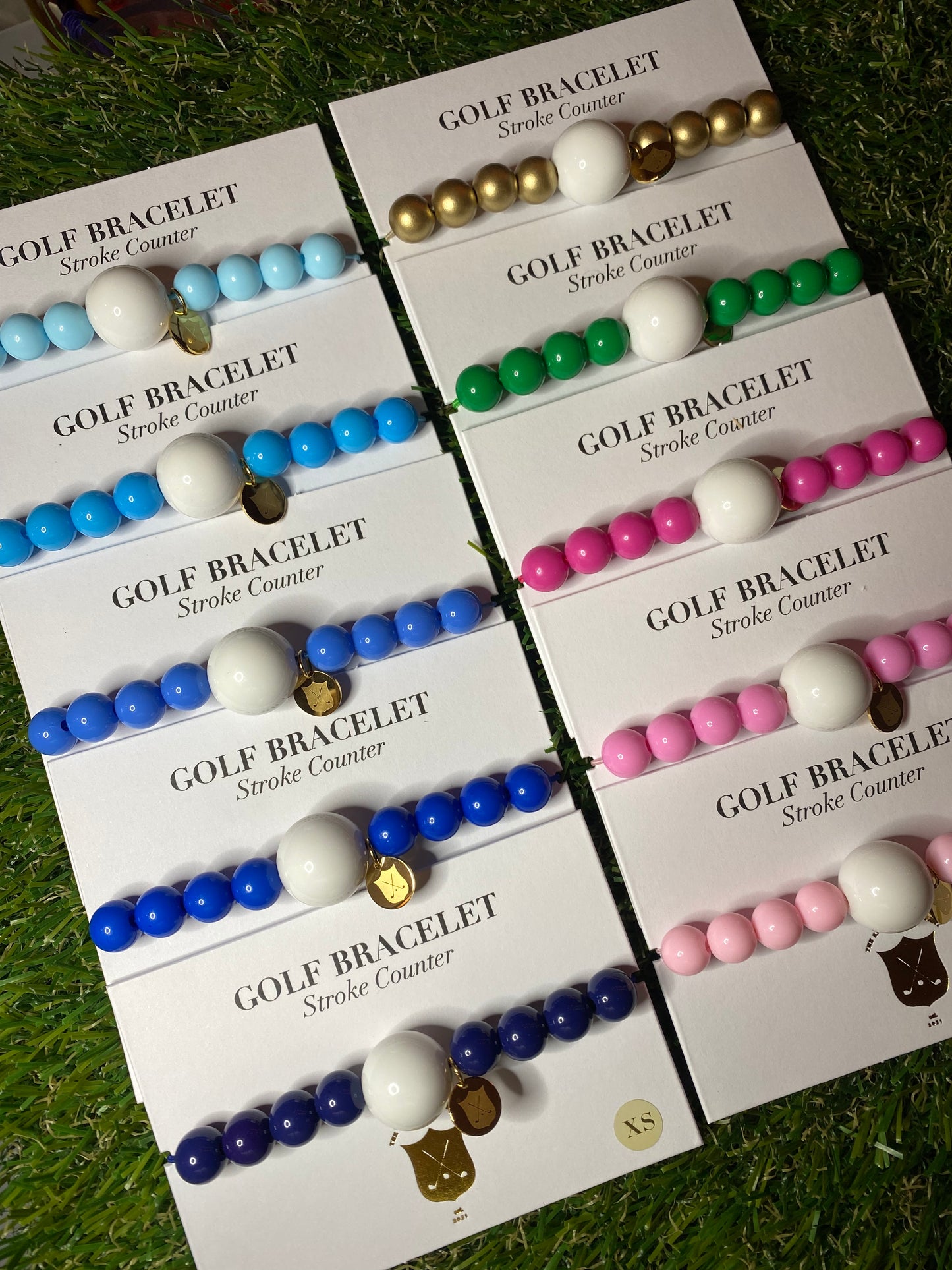 Golf Stroke Counter Bracelet - Grass is Greener