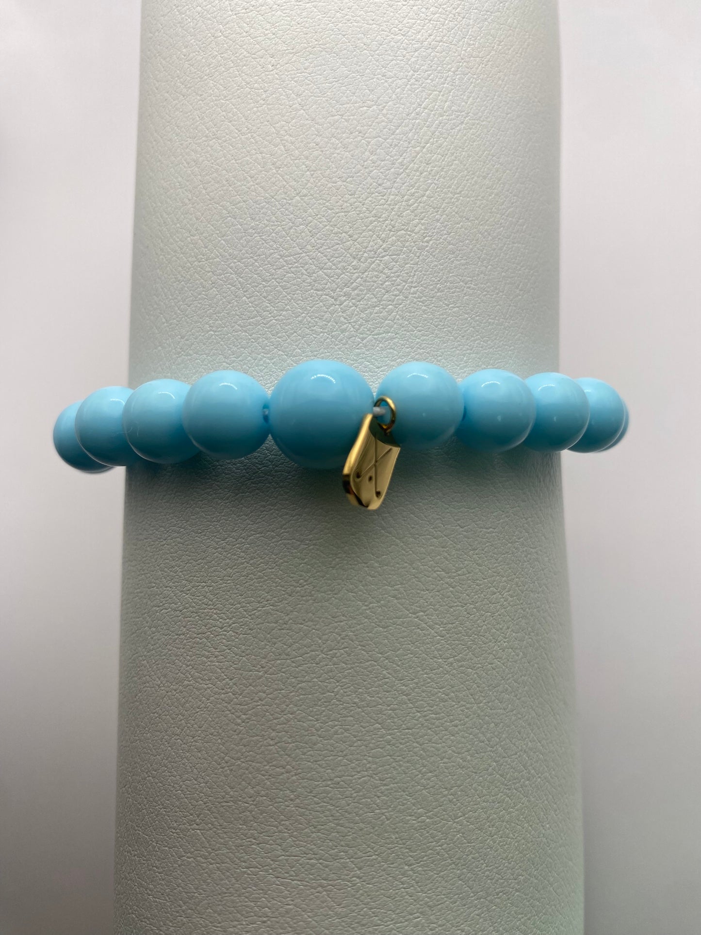 Golf Stroke Counter Bracelet - Baby Blue on Blue - XS Middle Bead LIMITED