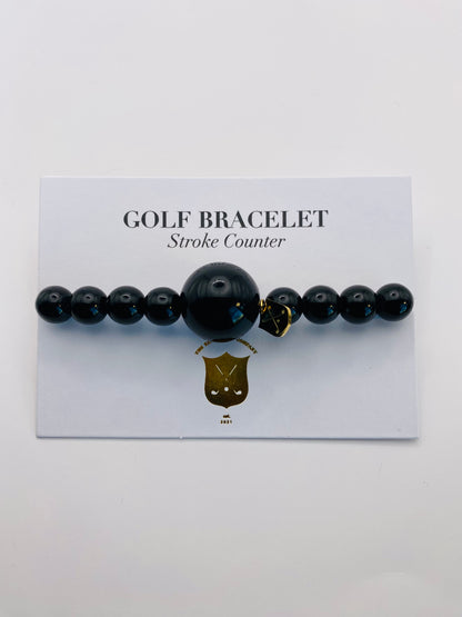 Jet Black Golf Stroke Counter Bracelet Klow