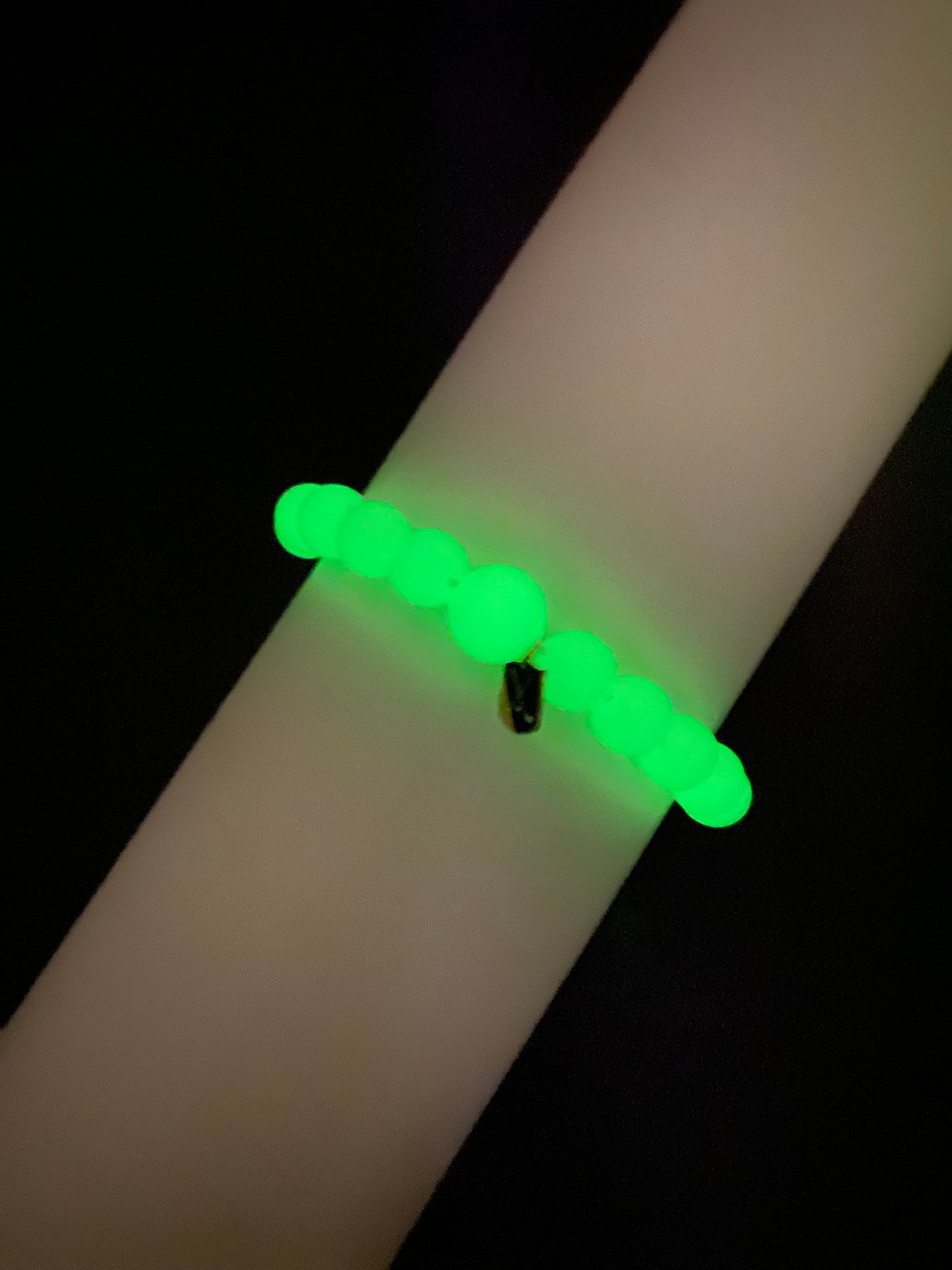 Golf Stroke Counter Bracelet - Glow In The Dark - S 14 mm Middle Bead