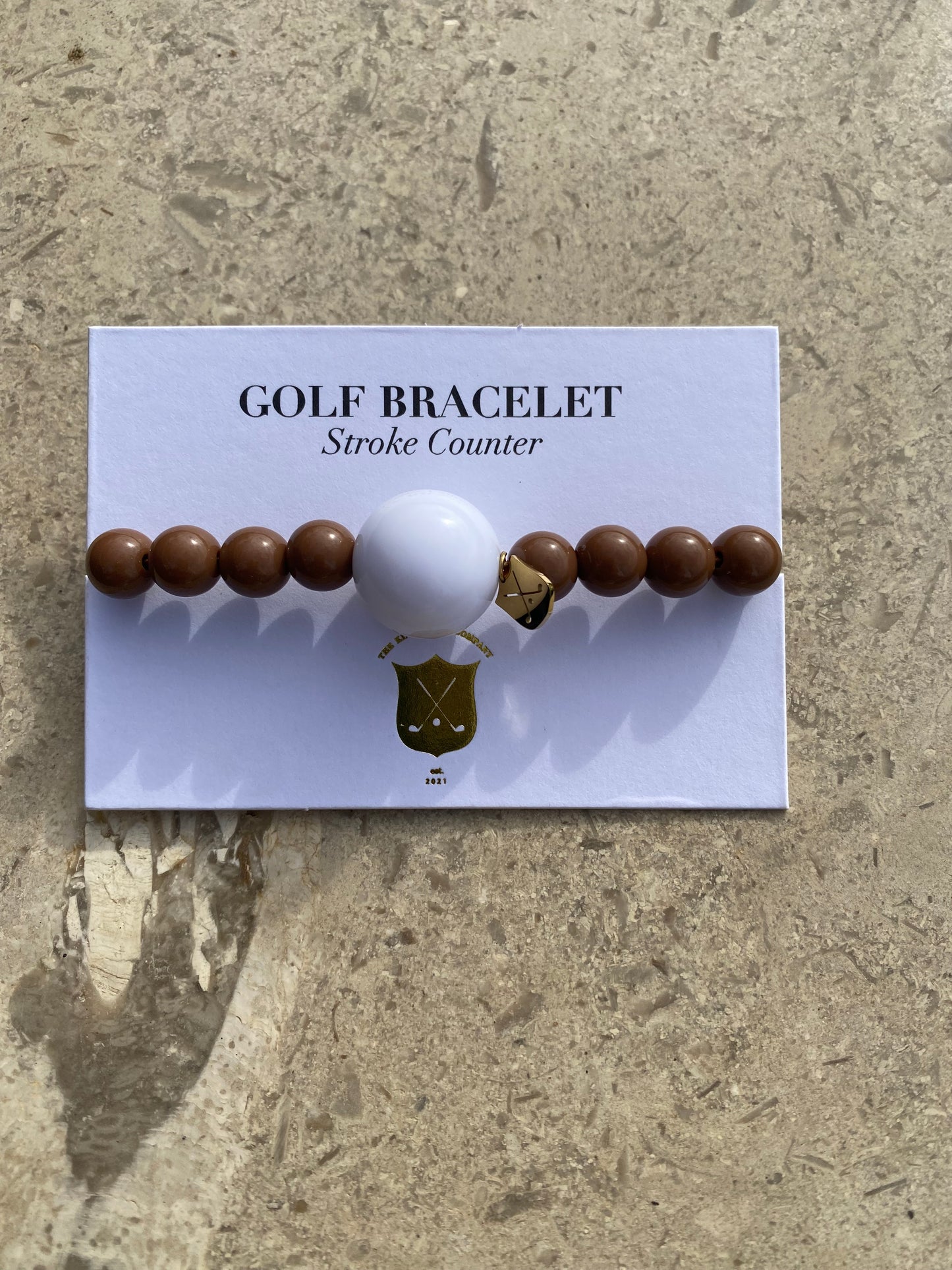 Golf Stroke Counter Bracelet - CHOCOLATE - X-Large 20 mm Middle Bead