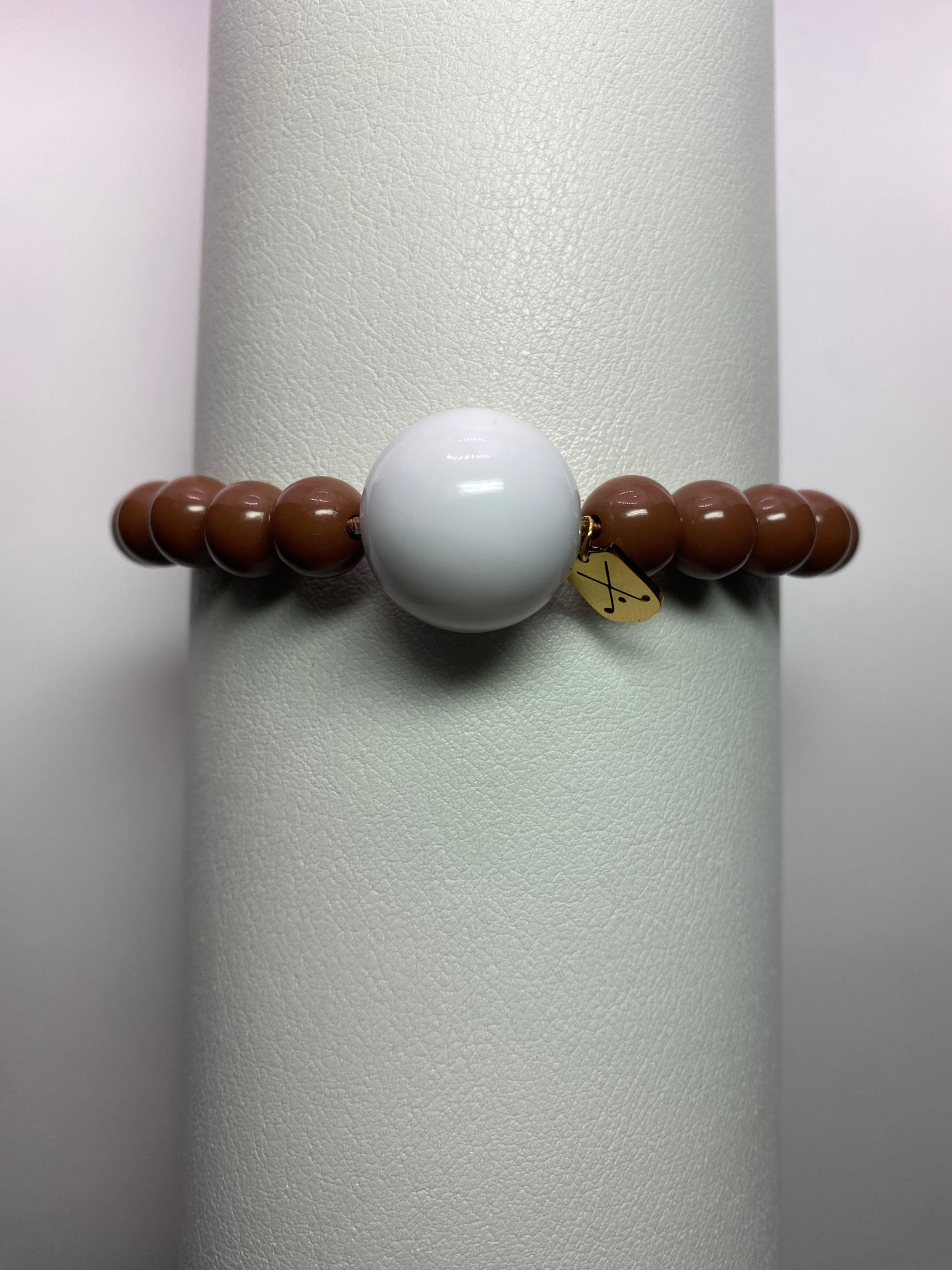 Golf Stroke Counter Bracelet - CHOCOLATE - X-Large 20 mm Middle Bead