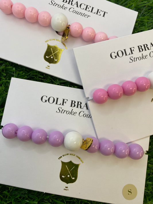 Golf Stroke Counter Bracelet - LILAC - XS 12 mm Middle Bead