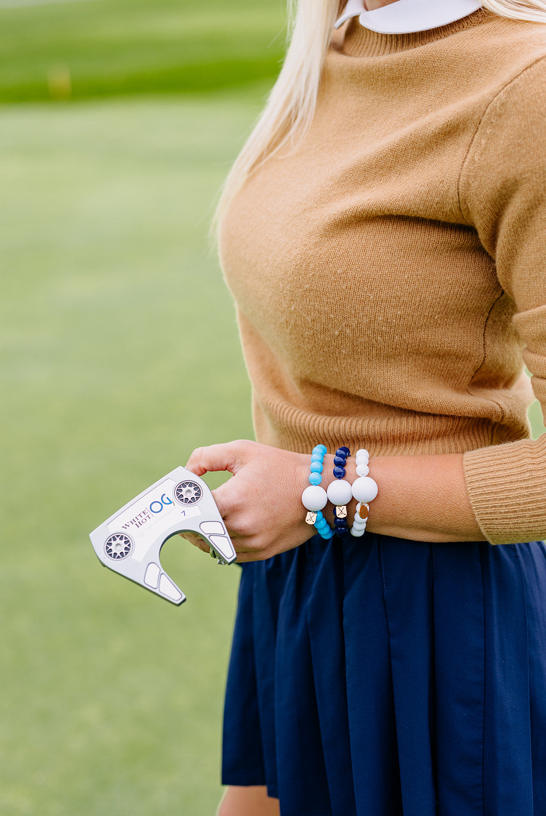 Golf Stroke Counter Bracelet - The Klow Golf Company - White, Navy, White