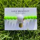 Golf Stroke Counter Bracelet - NEON GREEN - X-Large 20 mm Middle Bead