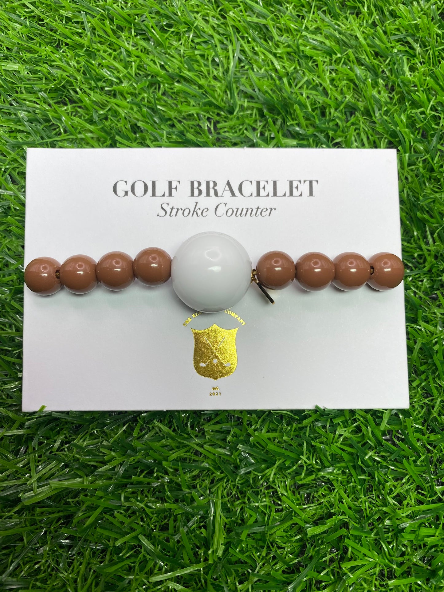 Golf Stroke Counter Bracelet - CHOCOLATE - X-Large 20 mm Middle Bead