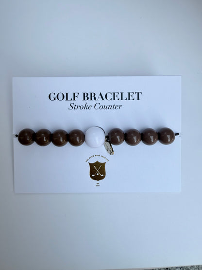 Golf Stroke Counter Bracelet - Dark Chocolate Brown