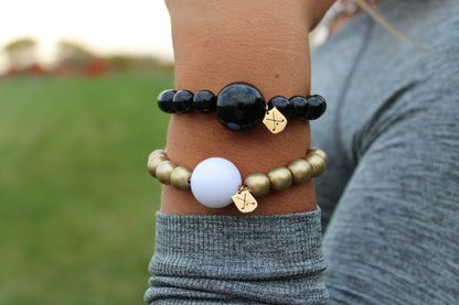 Jet Black Golf Stroke Counter Bracelet Klow Gold