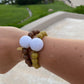 Golf Stroke Counter Bracelet - CHOCOLATE - X-Large 20 mm Middle Bead