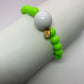 Golf Stroke Counter Bracelet - NEON GREEN - X-Large 20 mm Middle Bead