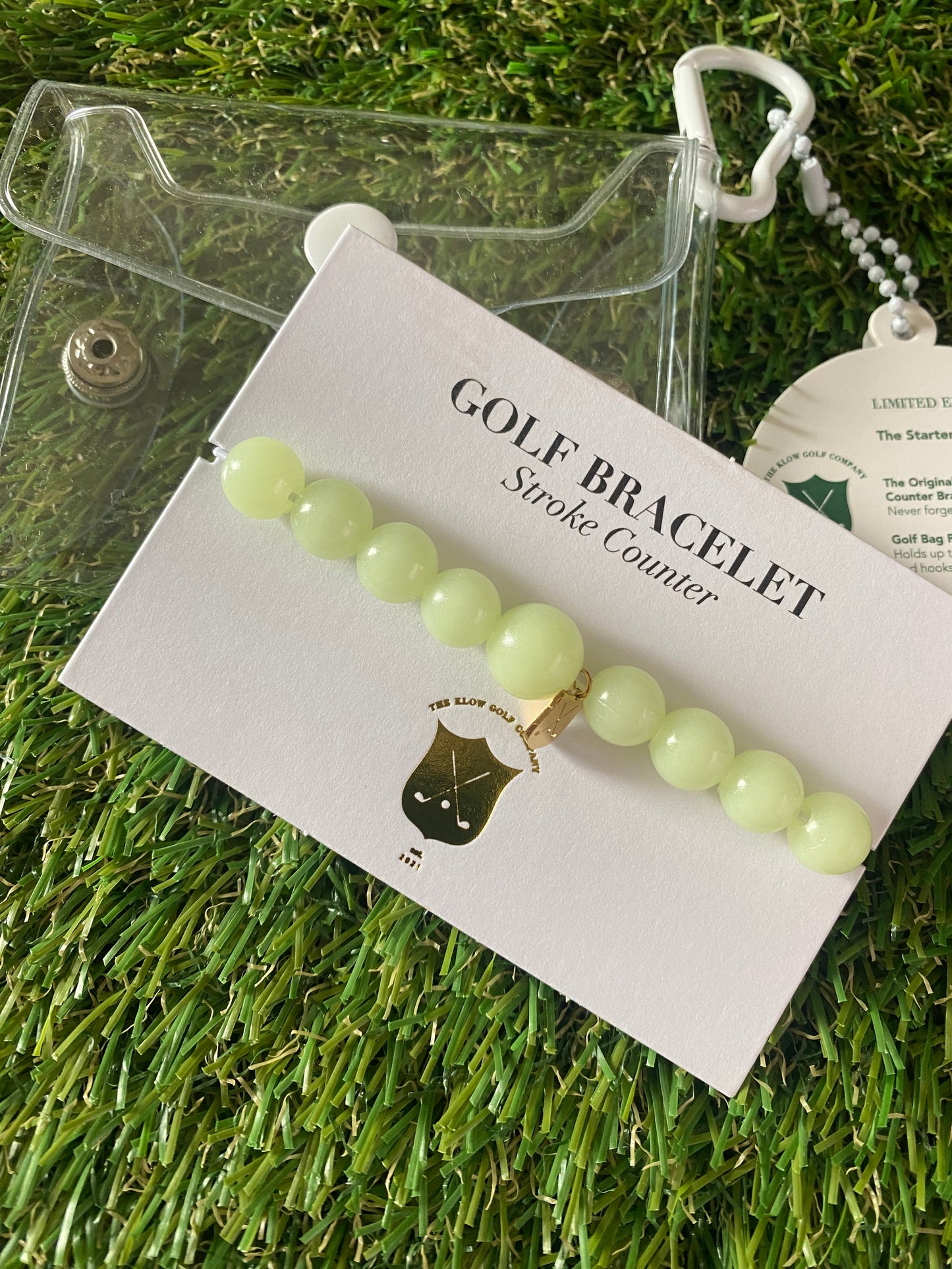 Golf Stroke Counter Bracelet - Glow In The Dark - S 14 mm Middle Bead