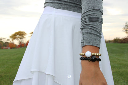 Golden Gold Golf Stroke Counter Bracelet Klow