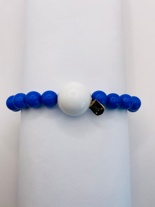 Golf Stroke Counter Bracelet - ROYAL - X-Large 20 mm Middle Bead