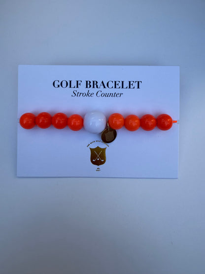 Golf Stroke Counter Bracelet - Bright Neon Orange