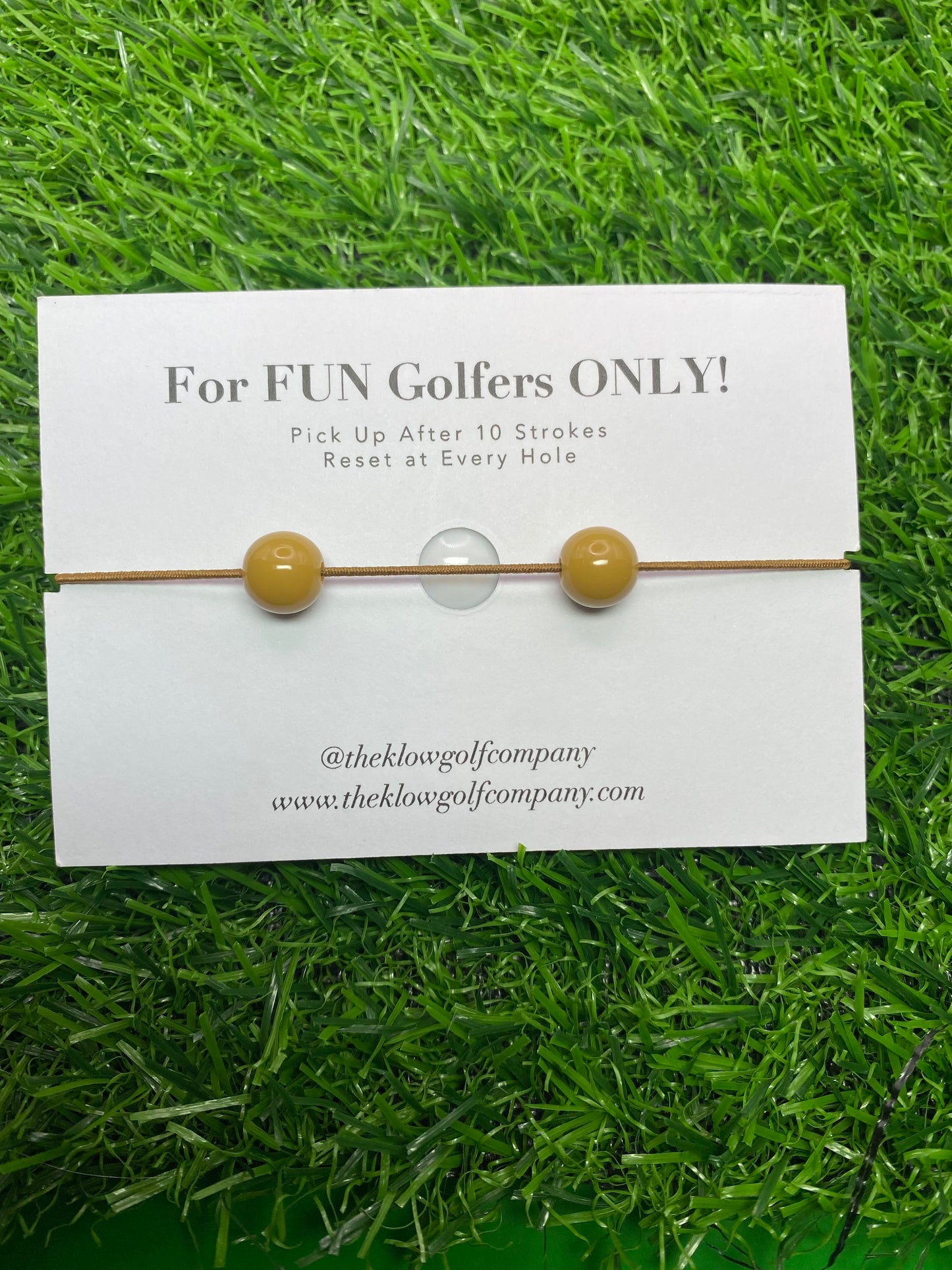 Golf Stroke Counter Bracelet - LATTE - Light Brown - X-Large 20 mm Middle Bead