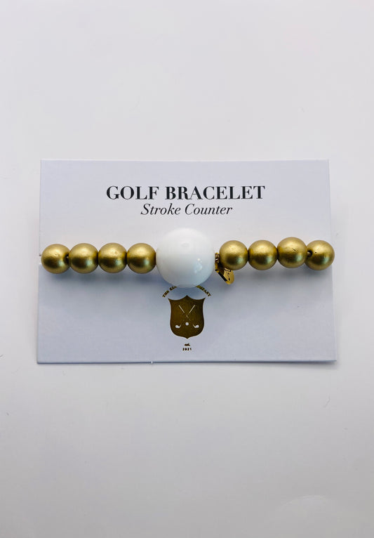 Golden Gold Golf Stroke Counter Bracelet Klow