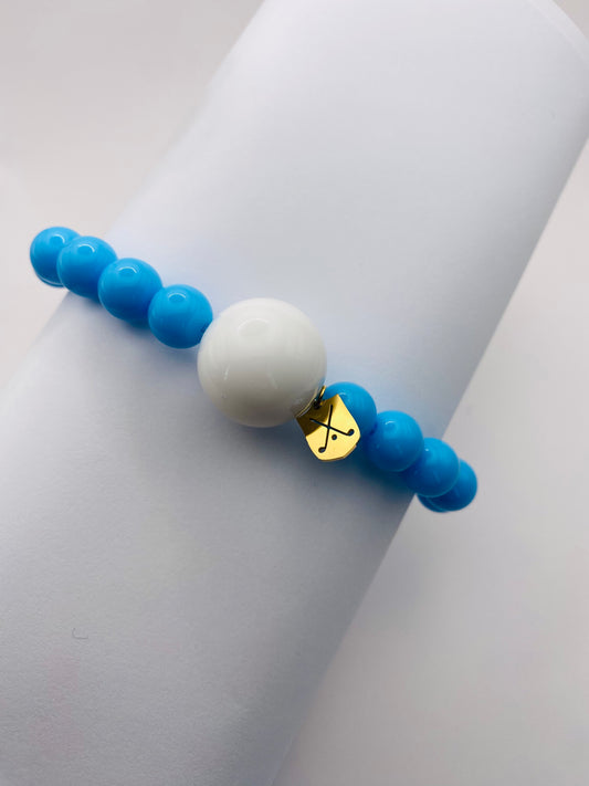 Golf Stroke Counter Bracelet - SKYY - X-Large 20 mm Middle Bead