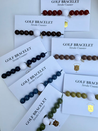 Golf Stroke Counter Bracelet - Dark Chocolate Brown