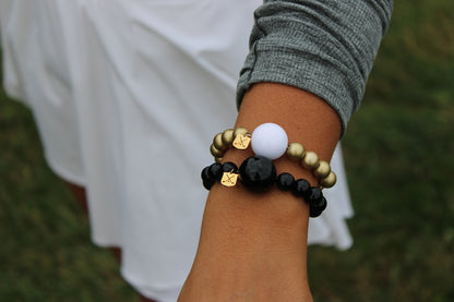 Golden Gold Golf Stroke Counter Bracelet Klow