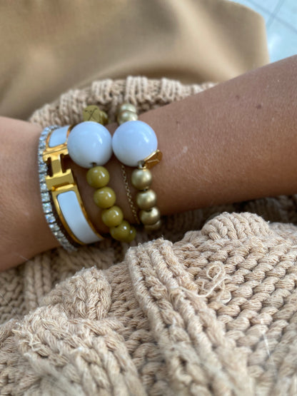 Golf Stroke Counter Bracelet - Latte - Light Brown