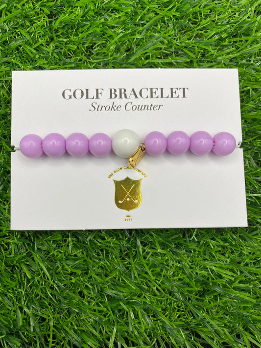 Golf Stroke Counter Bracelet - LILAC - XS 12 mm Middle Bead