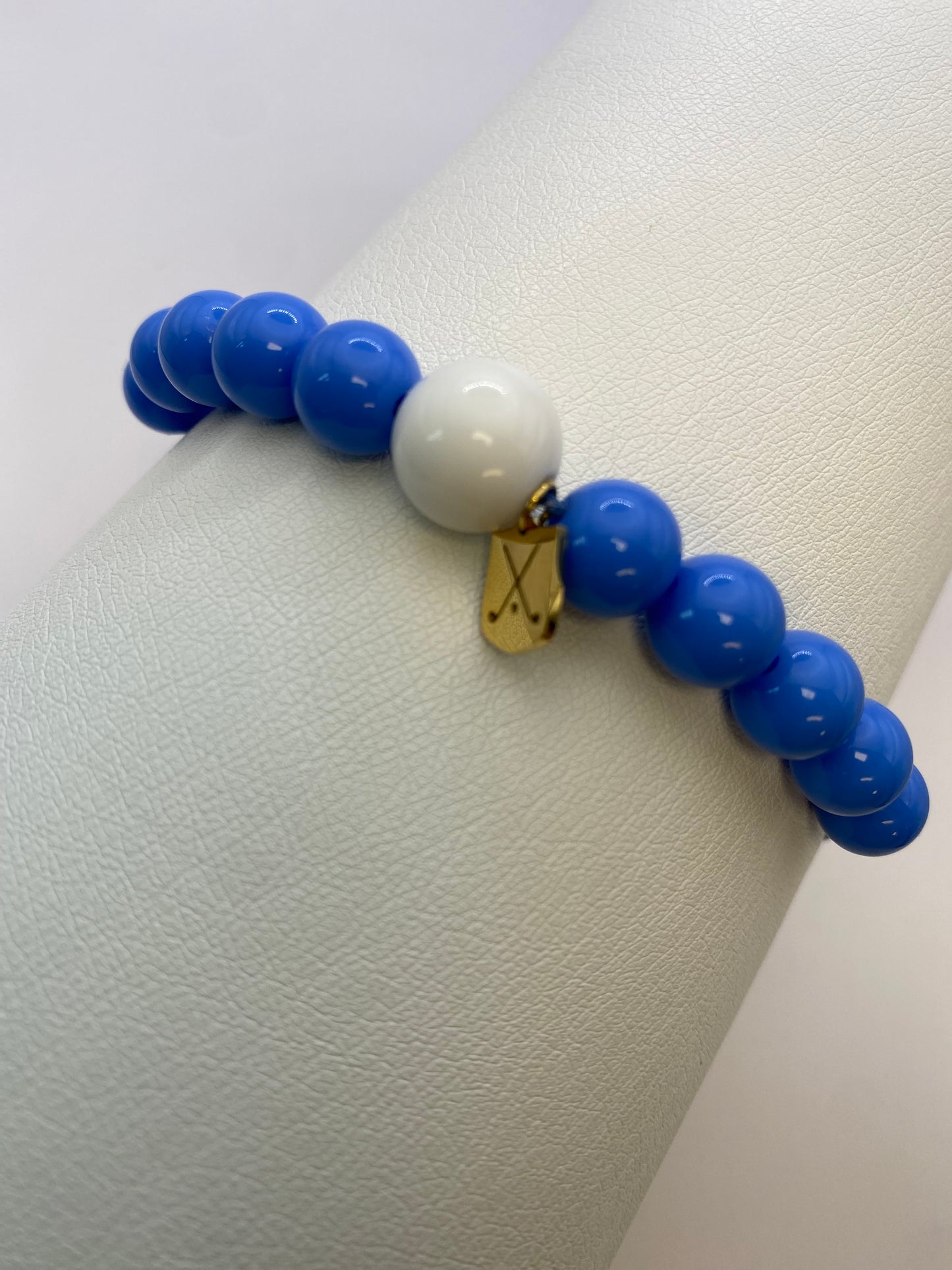 Golf Stroke Counter Bracelet - JUST BLUE - XS 12 mm Middle Bead