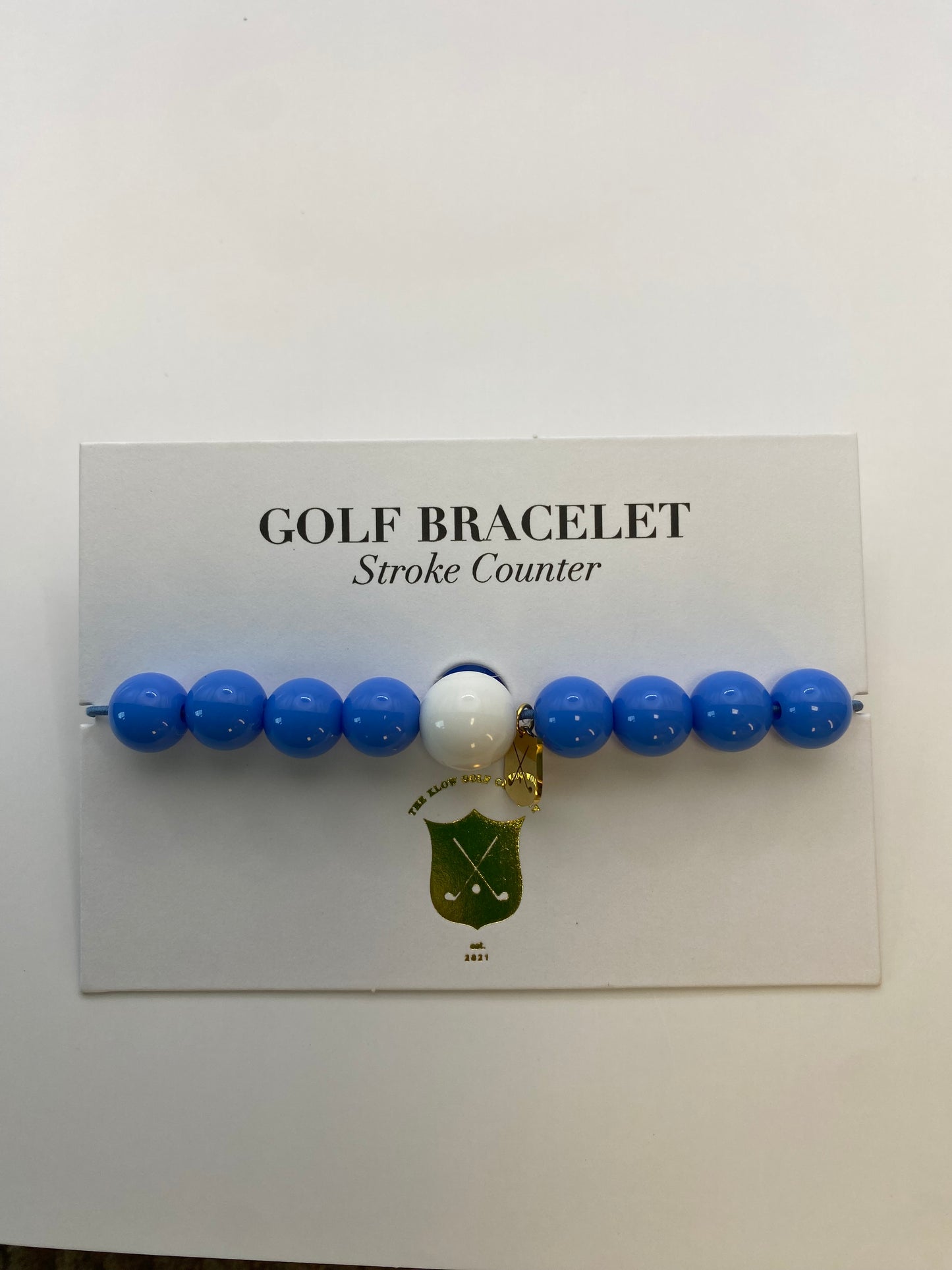 Golf Stroke Counter Bracelet - JUST BLUE - XS 12 mm Middle Bead