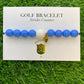 Golf Stroke Counter Bracelet - JUST BLUE - XS 12 mm Middle Bead