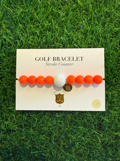 Golf Stroke Counter Bracelet - Bright Neon Orange