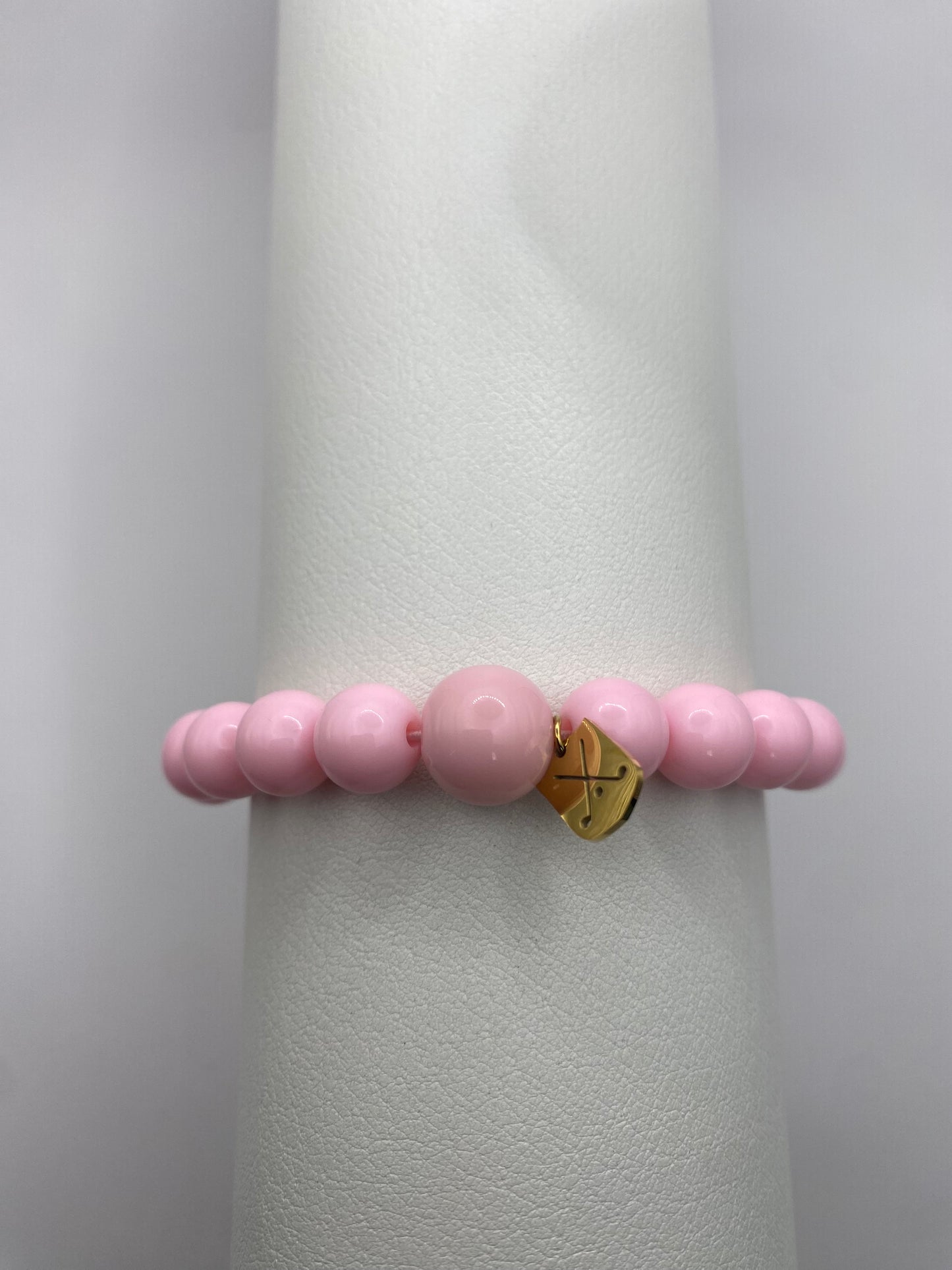 Golf Stroke Counter Bracelet - Pink on Pink - XS 12 mm Middle Bead LIMITED