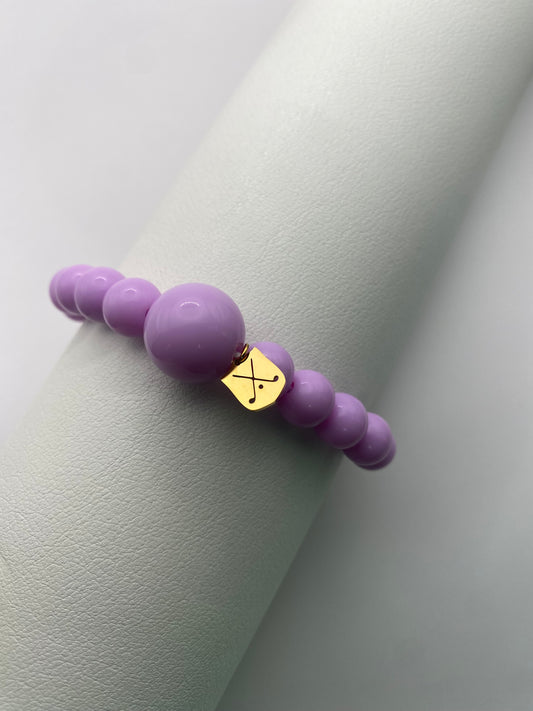 Golf Stroke Counter Bracelet - Lilac on Lilac - M 16 mm Middle Bead LIMITED