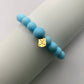 Golf Stroke Counter Bracelet - Baby Blue on Blue - XS 12 mm Middle Bead LIMITED